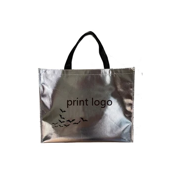Сумки для покупок с логотипом на заказ, золотые, серебряные сумки для магазина тканей и Shose shop  10