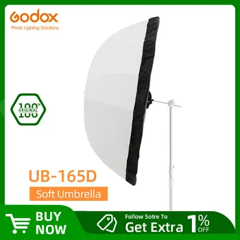 Godox UB-165D 165см Белый Параболический Светоотражающий Прозрачный Мягкий Зонт Studio Light Umbrella с Черным Серебристым Рассеивателем  5