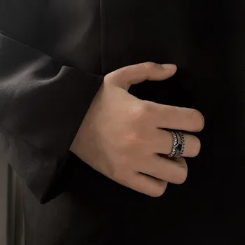 Ретро кольца с сердечками, модное регулируемое открывающееся кольцо для унисекс, модная цепочка неправильной геометрической формы, кольцо на палец, Ювелирный подарок  3