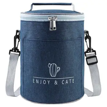 Переносная сумка для ланча объемом 2 л, термоизолированная холщовая сумка-тоут, Переносной контейнер для ужина для Бенто в школе для детей, контейнер для хранения продуктов для пикника  5