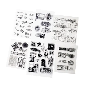 1 упак. / лот силиконовый прозрачный штамп с изображением кошачьего кружева, живописный штамп для словесного творчества, принадлежности для украшения открыток для скрапбукинга своими руками  3