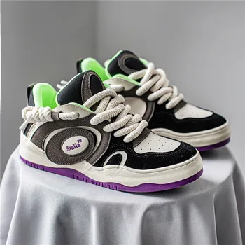 2023 Высококачественная обувь для скейтбординга Мужская Комфортная Вулканизированная обувь Мужские дизайнерские кроссовки с высоким берцем Мужская уличная одежда Обувь на платформе  10