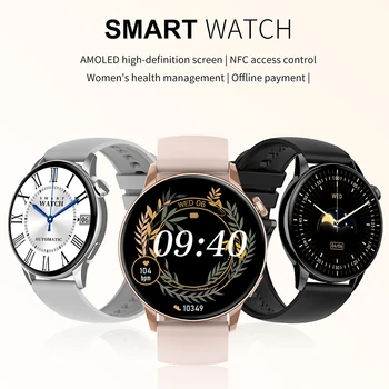 2022 Смарт-Часы Мужские AMOLED HD Экран Информация О Частоте Сердечных Сокращений Кровяном Давлении Напоминание Спортивные Водонепроницаемые Смарт-Часы для Android IOS  5