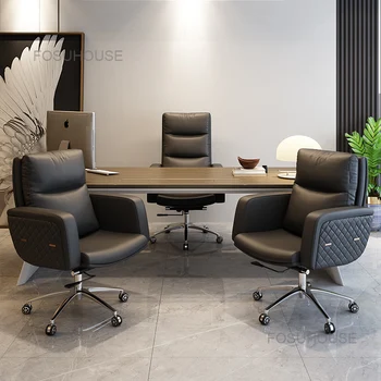 Роскошные офисные стулья, Современная офисная мебель, Компьютерное кресло с высокой спинкой, Подъемное Вращающееся Игровое кресло, Кожаное Бизнес-кресло Boss  10