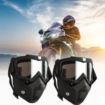 LBWS-291 Мотоциклетные очки в стиле ретро с ветрозащитным ротовым фильтром для мотокросса Защитные очки для защиты  10