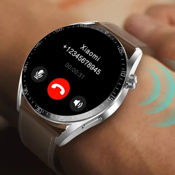 Смарт-часы мужские 1,5-дюймовые Bluetooth Call Беспроводное зарядное устройство NFC IP68 Smartwatch Мужские для Samsung Galaxy S20 FE Realme 10 Realmi C30  5
